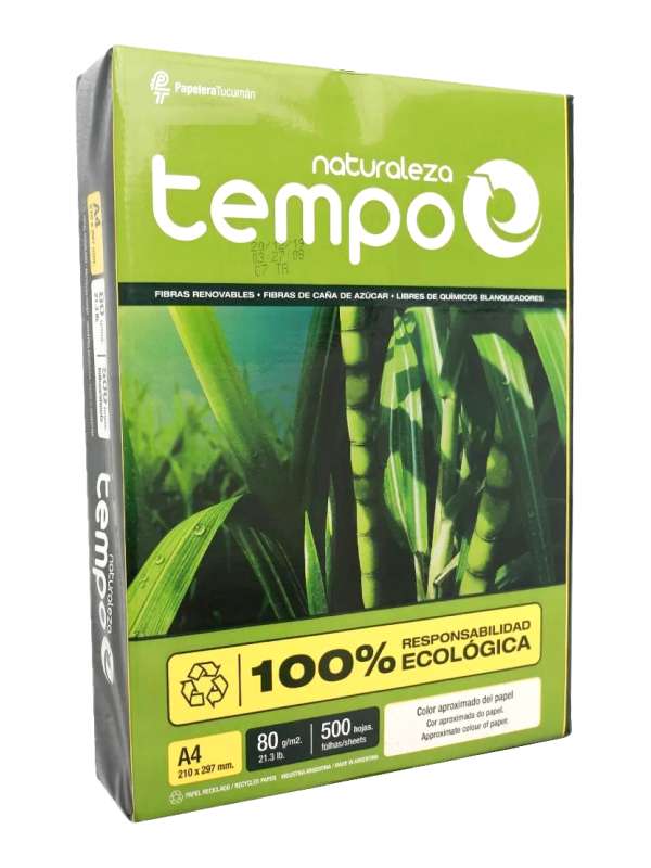 Resma papel Ecologico A4 80 Grs (Caja x5) TEMPO