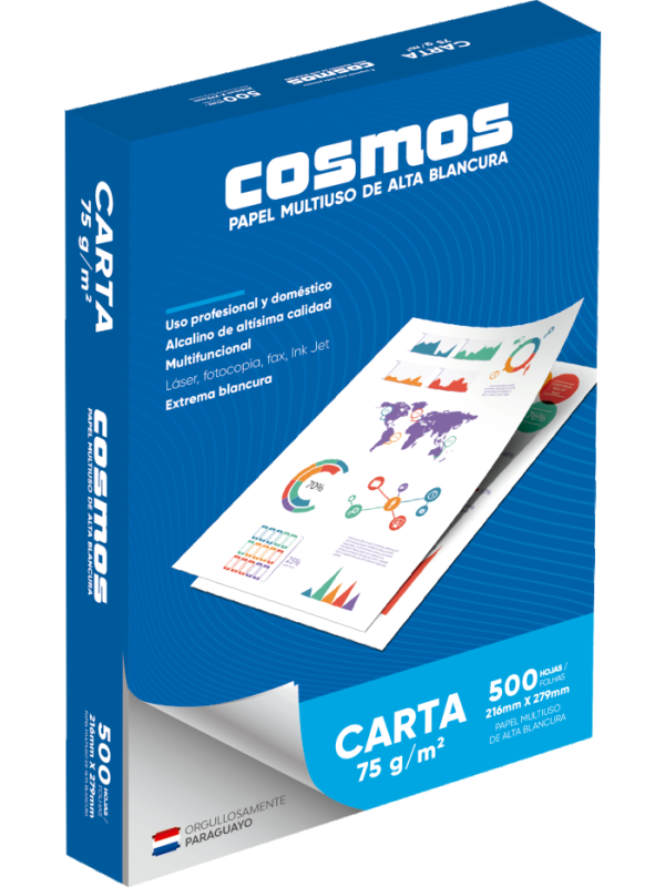 Resma papel Carta 75 Grs (Caja x10) COSMOS