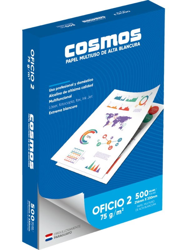 Resma papel Oficio 75 Grs (Caja x10) COSMOS