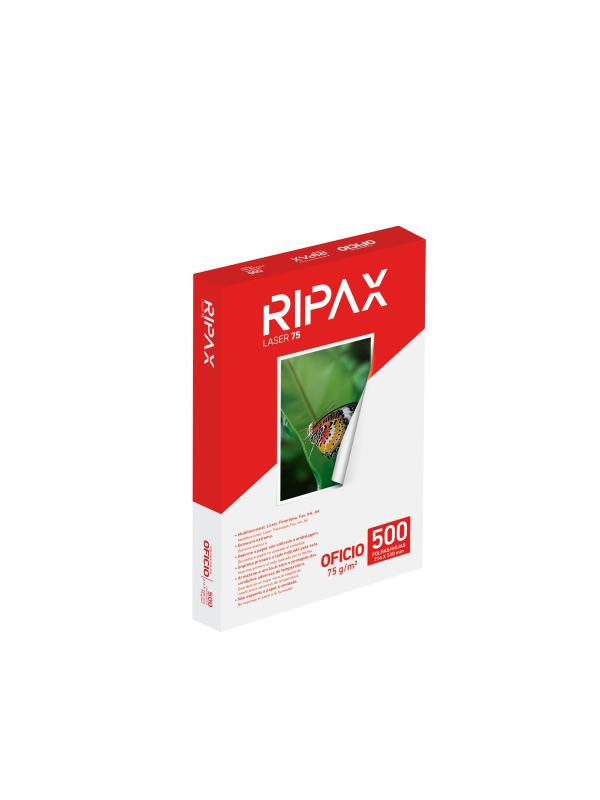 Resma papel Oficio 75 Grs (Caja x10) RIPAX